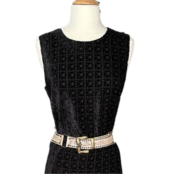 J. McLAUGHLIN Black Velvet Burnout Murphy Dress Office Siren Boardroom Size 10 - Picture 5 of 16